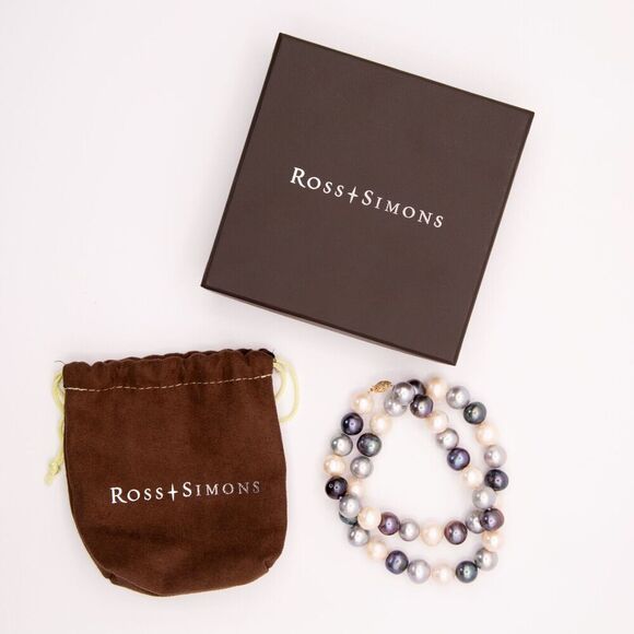 Ross-Simons 12-13mm Multicolored Cultured Pearl Necklace With 14kt Clasp 20 in - Picture 1 of 5